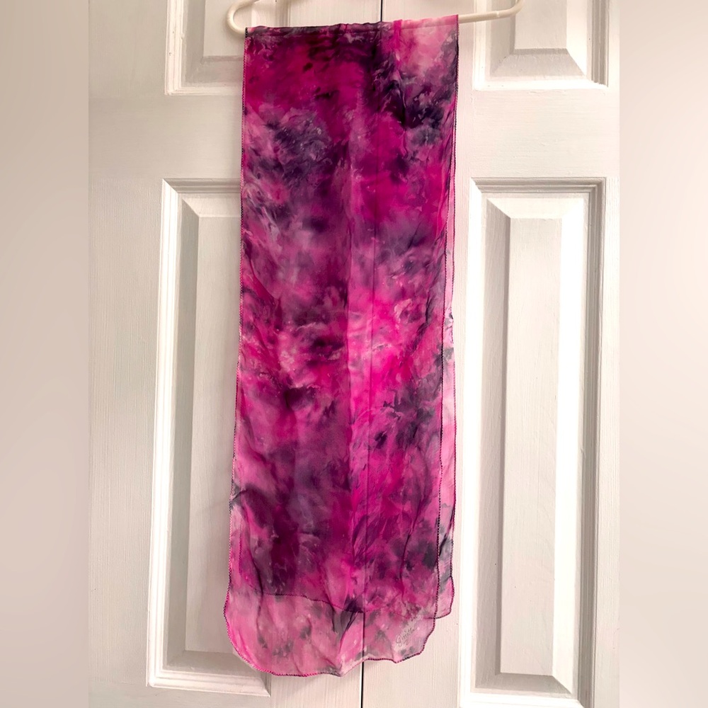 Vibrant Pink and Purple Sheer Scarf